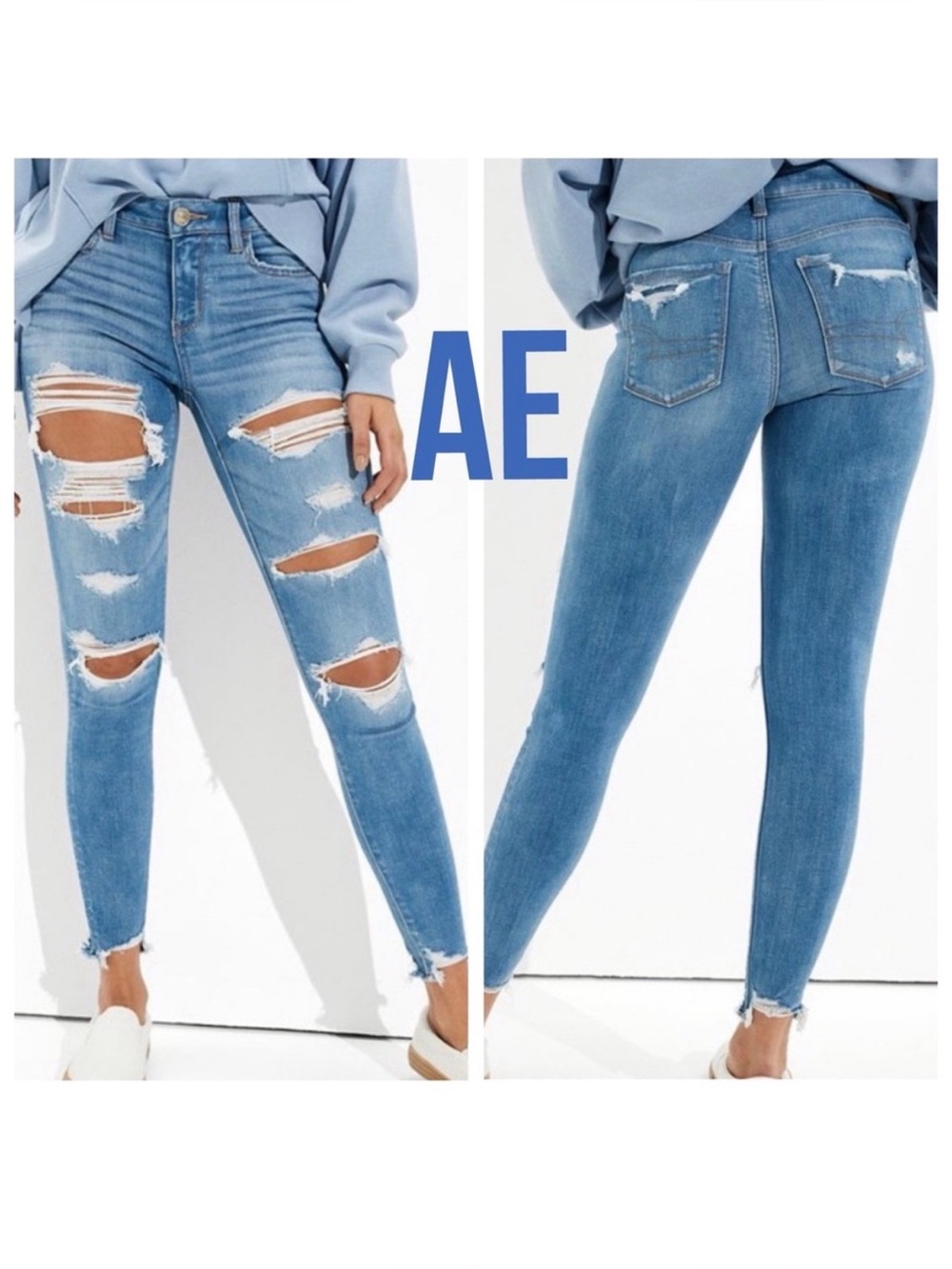 AE American Eagle Outfitters Distressed Jegging Jeans 2S / 2 Short